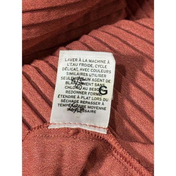 NWOT Treasure & Bond Womens Blouse Size XL Red Rust Pleated Ruffle Neck Tie - Picture 6 of 10